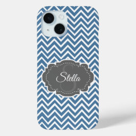 Blue Zickzack Personalisiert iPhone Case