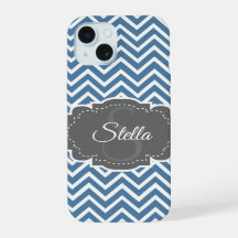 Blue Zickzack Personalisiert iPhone Case