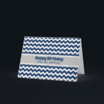 Blue Zickzack Retro Friend Geburtstag Karte<br><div class="desc">Geburtstagskarte für Freunde mit lustig blauen Zickzack Retromuster und nachdenklichem Vers.</div>
