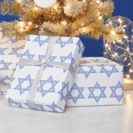 Blue Zickzack Star von David Hanukkah Geschenkpapier