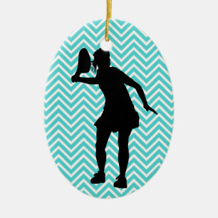 Blue Zickzack Tennis Weihnachtsschmuck für Mädchen