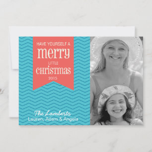 Blue Zickzack Weihnachtskarte Feiertagskarte