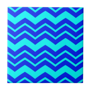 Blue Zig Zag Zickzack Muster Fliese