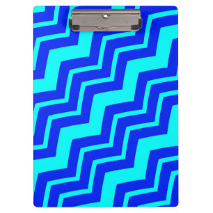 Blue Zig Zag Zickzack Muster Klemmbrett