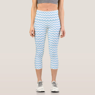 Blue Zigzag, Blue Zickzack, geometrisches Muster Capri Leggings