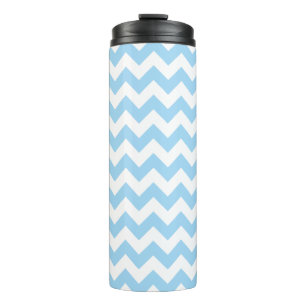 Blue Zigzag, Blue Zickzack, geometrisches Muster Thermosbecher