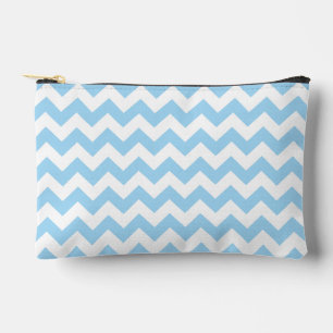 Blue Zigzag, Blue Zickzack, geometrisches Muster Zubehörtasche