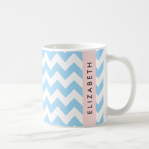 Blue Zigzag, Blue Zickzack, Wave Pattern, Ihr Name Kaffeetasse
