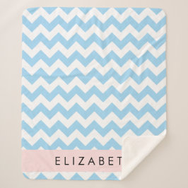 Blue Zigzag, Blue Zickzack, Wave Pattern, Ihr Name Sherpadecke