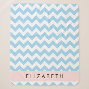 Blue Zigzag, Blue Zickzack, Wave Pattern, Ihr Name Sherpadecke