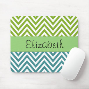 Blue Zigzag, Green Zigzag, Zickzack, Ihr Name Mousepad