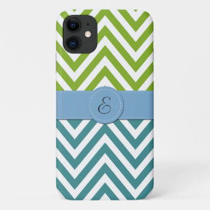 Blue Zigzag, Green Zigzag, Zickzack, Monogram Case-Mate iPhone Hülle