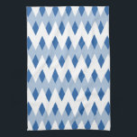 Blue Zigzag Muster mit Diamantformen. Handtuch<br><div class="desc">Das Zackenbild ist blassblau und weiß. Dieses Design hat Zickzack Streifen mit dunkelblauen Diamantformen.</div>