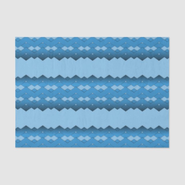 Blue Zigzag Seidenpapier (Vorderseite)