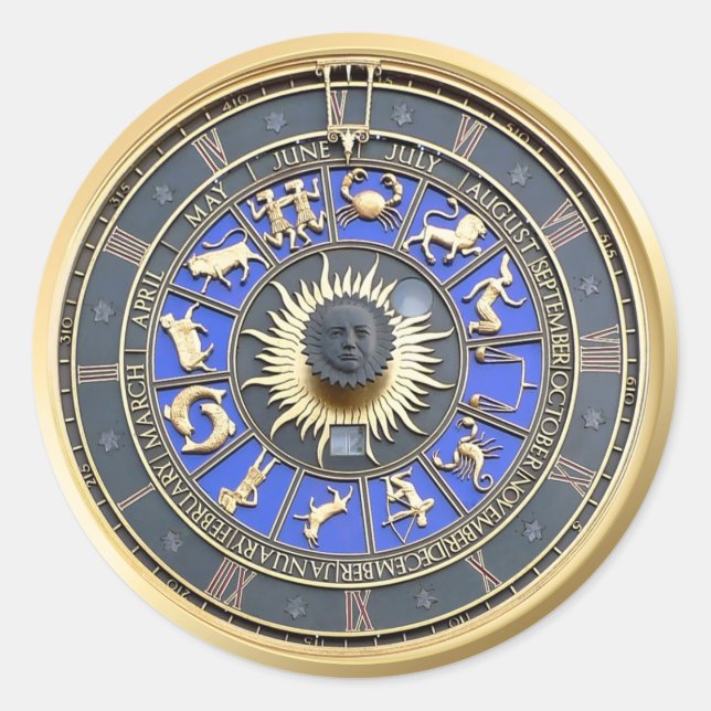 Blue Zodiac Wheel Sticker (Vorderseite)