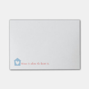 Blue Zuhause ist, wo das Herz Notizen macht