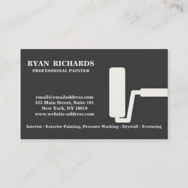 Blueack Chalkboard House Painting Business Card Visitenkarte (Vorderseite)