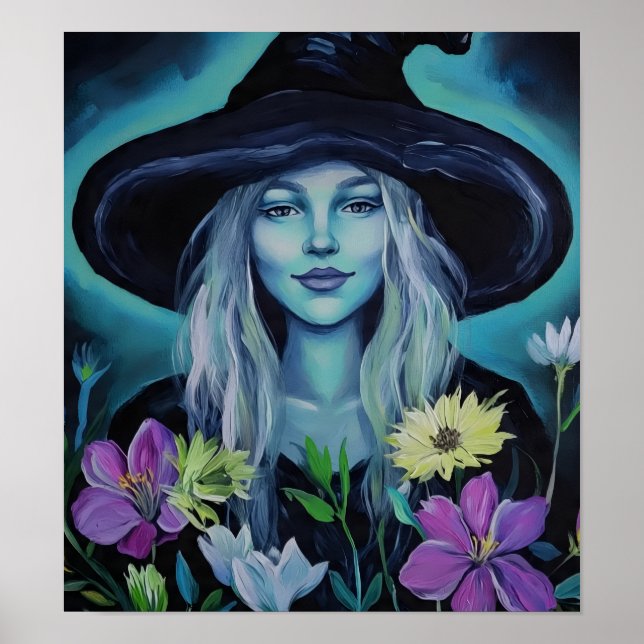 BlueAuraFlowerHexe Poster (Vorne)