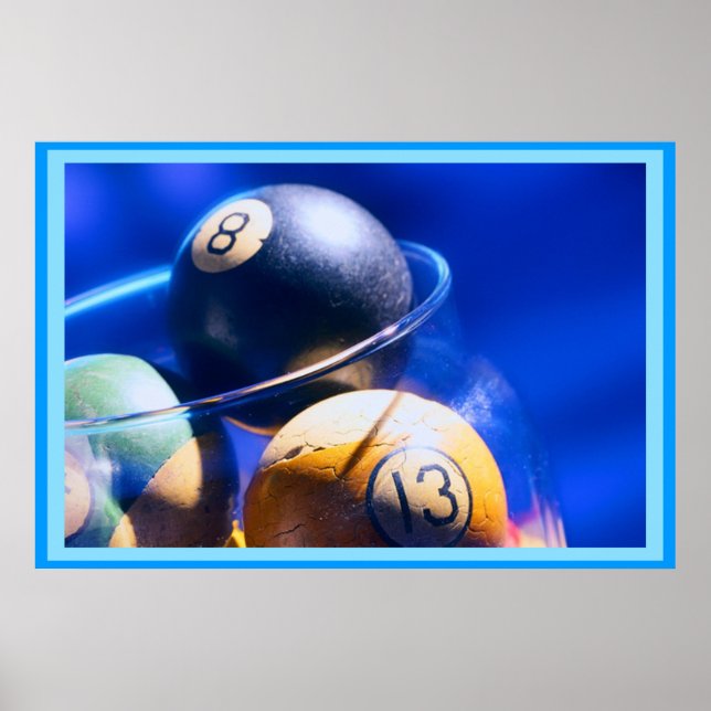 Blueball Billiards Art Poster (Vorne)