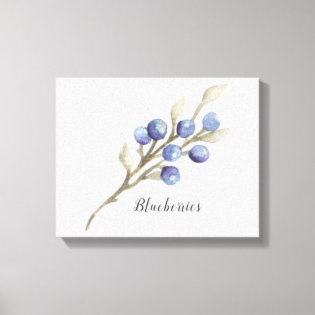 Bluebeeren auf Branch Canvas Print Leinwanddruck (Vorderseite)