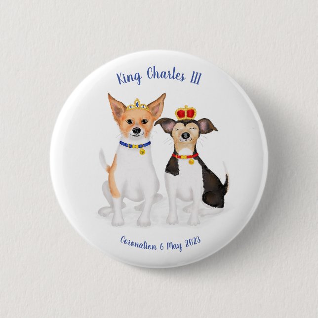 Bluebell & Beth Jack Russells Coronation Abzeichen Button (Vorderseite)