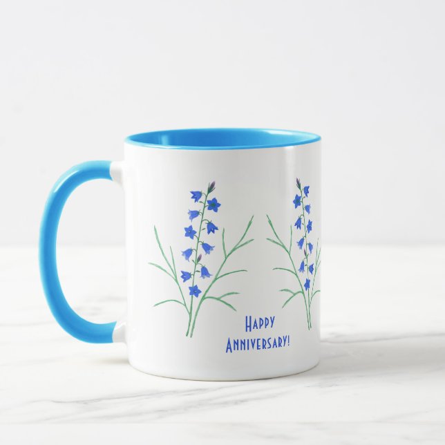 Bluebell Blume Happy Jubiläum Tasse (Links)