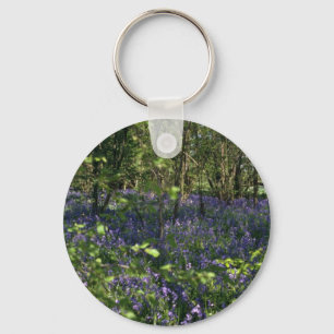 Bluebell-Holz-Blumen Schlüsselanhänger