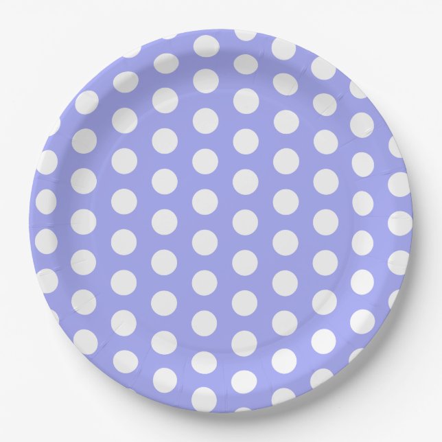 Bluebell Lila und White Polka Dot Oaster Pappteller (Vorderseite)