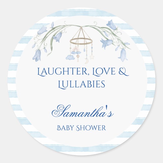 Bluebell Mobile Celestial Boy Baby Shooter Runder Aufkleber (Vorderseite)