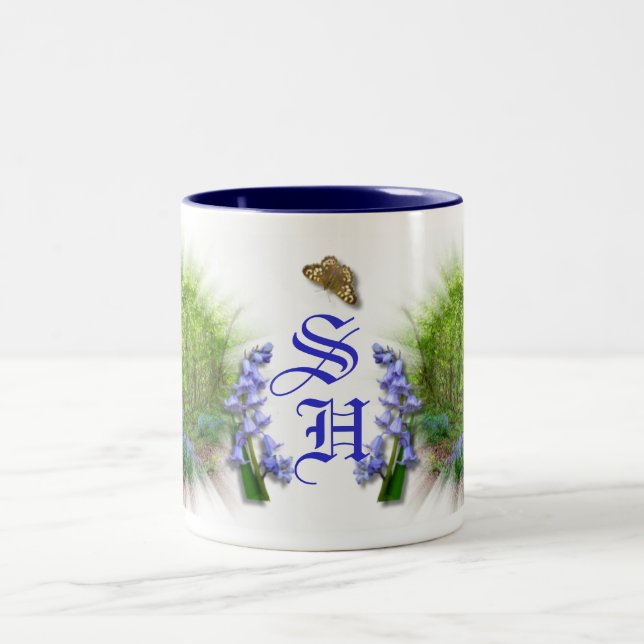 BLUEBELL MONOGRAMM ZWEIFARBIGE TASSE (Mittel)