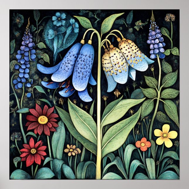 Bluebell Whimsical Painting Art Print Poster (Vorne)