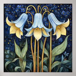 Bluebell Whimsical Painting Art Print Poster