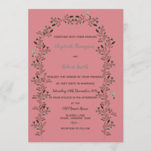 Bluebell Wildblumen Arch Wedding Set Dusty Rose Einladung