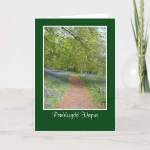 Bluebell Wood Birthday Card - Welsh Greeting Karte