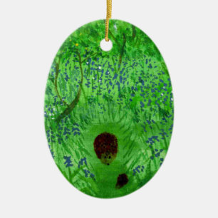 Bluebell Wood Igel Keramik Ornament