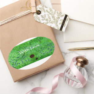 Bluebell Wood Igel Ovaler Aufkleber