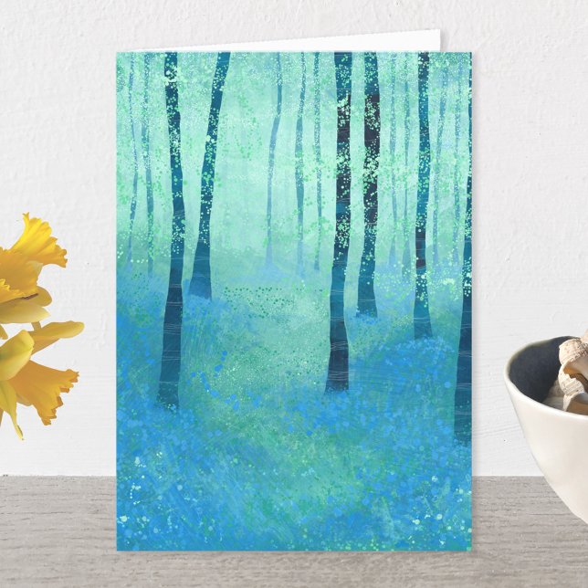 Bluebell Woodland Landscape Greetings Card Ankündigung (Von Creator hochgeladen)
