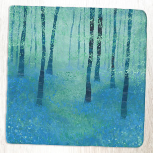 Bluebell Woodland Landschaftsbild Malerei Töpfeuntersetzer