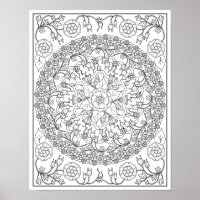 Bluebells and Vines Mandala Adulting Coloring