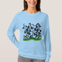 Bluebells auf langem die Hülsen-Shirt der Frauen