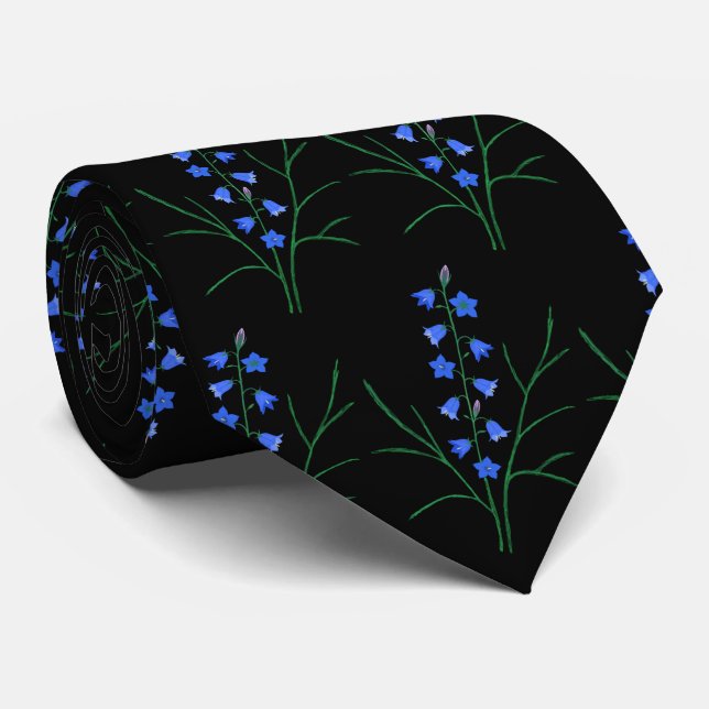 Bluebells Black Neck Tie Krawatte (Gerollt)