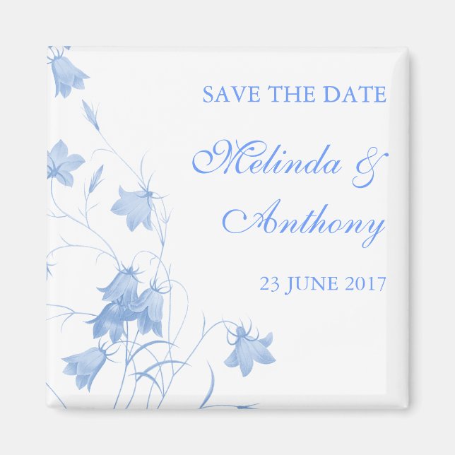 Bluebells - Blau Save the Date Magnet (Vorne)