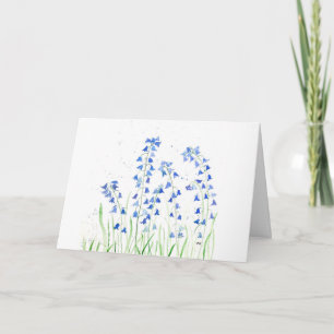 Bluebells Blaublumen Wald Aquarell Karte