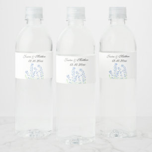 Bluebells Blaue Blumen Wasserfarbenwelt Hochzeit Wasserflaschenetikett