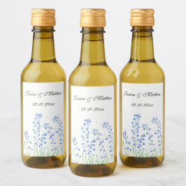 Bluebells Blaue Blumen Wasserfarbenwelt Hochzeit Weinetikett