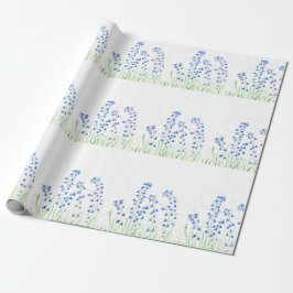 Bluebells blaue Blüten Wasserfarbe Blütenblüte Rus Geschenkpapier