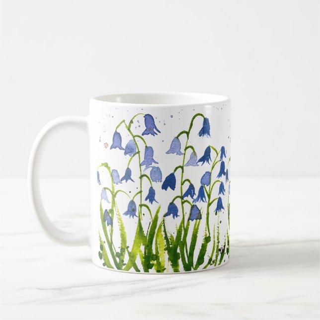 Bluebells Blaue Blütenwälder Kaffeetasse (Links)
