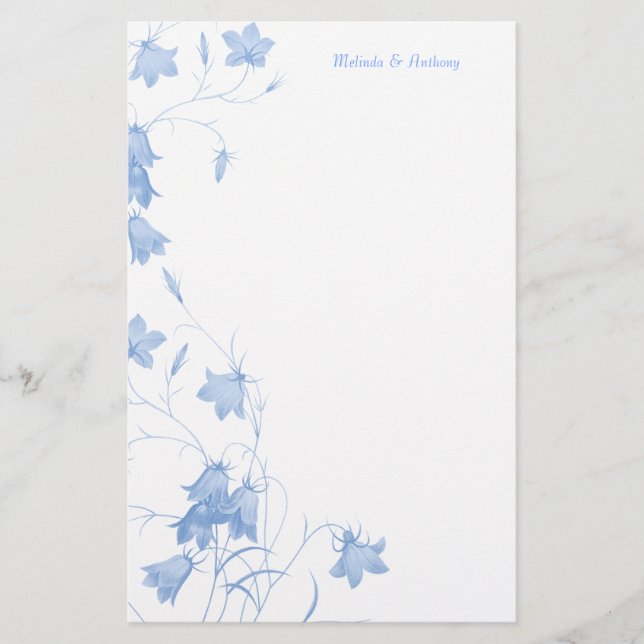 Bluebells - Blue 5.5 x 8.5 Stationery Briefpapier (Vorderseite)