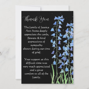 Bluebells Blue Floral Beerdigung Tod Vielen Dank Einladung