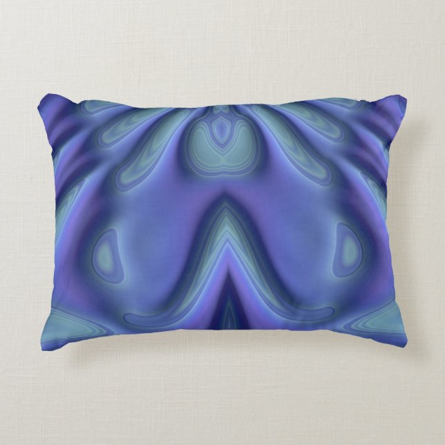 ~BLUEBELLS Blue Violet Fraktal Design ~ Dekokissen (Vorderseite)